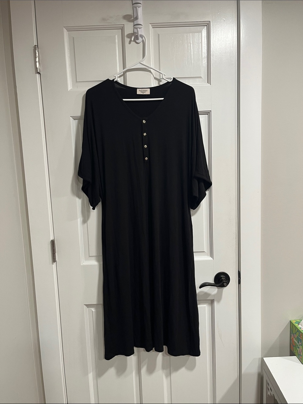Dwell + Slumber Caftan Modern House Dress in Black Size XS/S